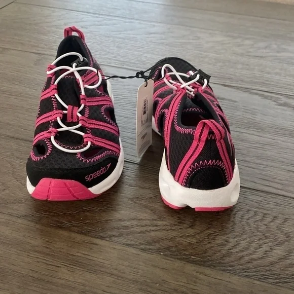 NWT speedo women's hydro comfort sneaker | Pink & Black | Size 6 - Picture 6 of 10